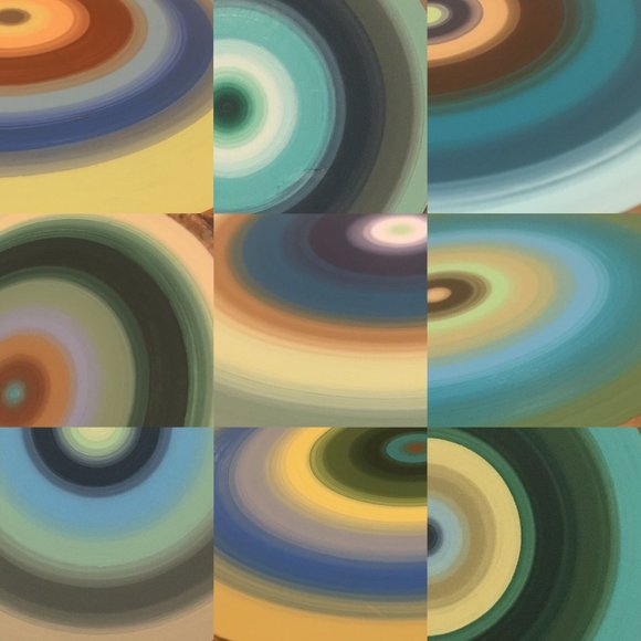 Painted Tree Ring Wood Slice Abstract Wall Art W/ Bling Gift, Minimalist, Fine - Picture 10 of 15